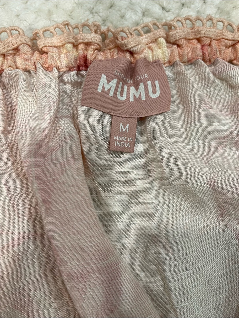 Show Me Your Mumu Claudia Crop Top in Pink Majestic Palm Size Medium - Picture 6 of 8